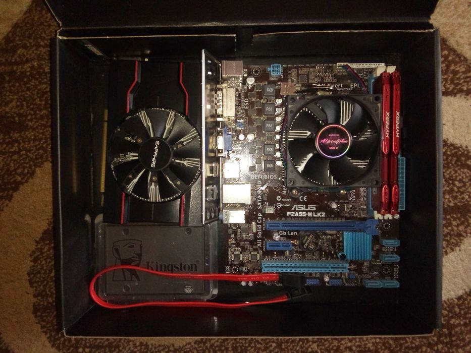 Kit PC placa de baza, AMD A8 6600K, cooler, 8GB ram, placa video, ssd