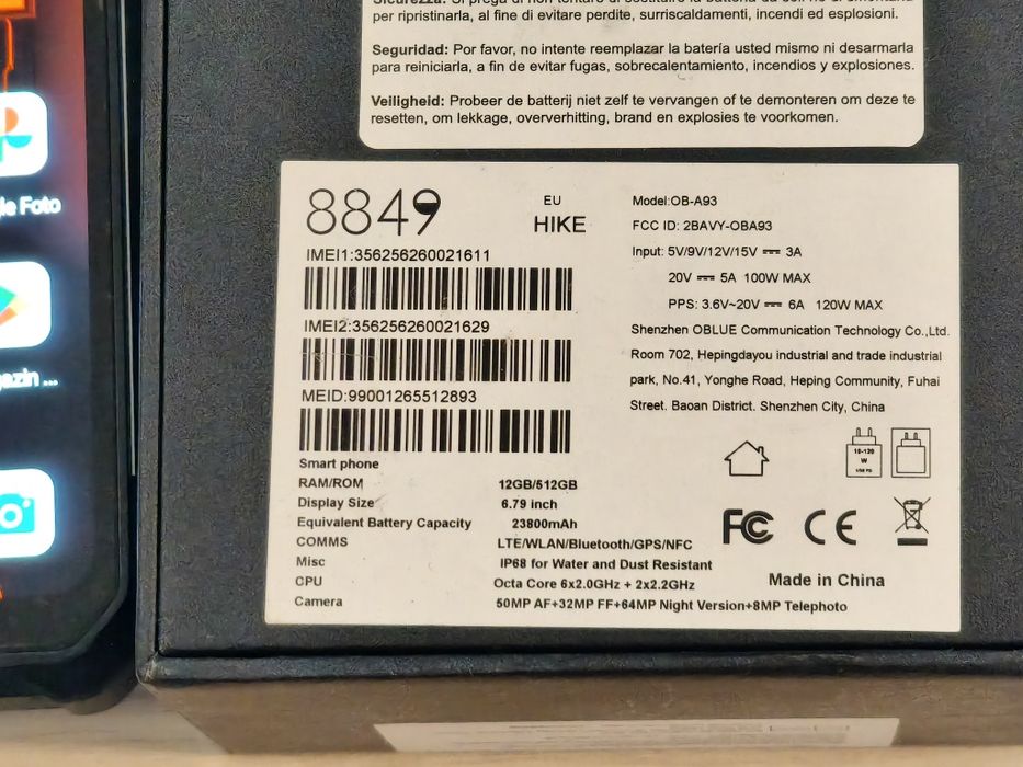 Smartphone rugged baterie 23800 mAh, lanterna 1200 Lumeni, camera IR