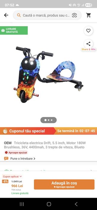 Tricicleta electrica de drift