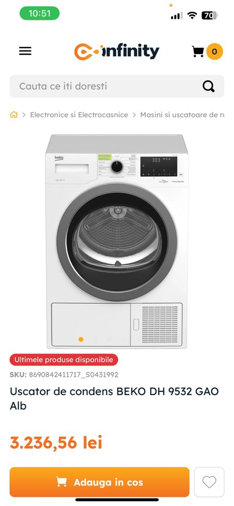 Uscator rufe beko