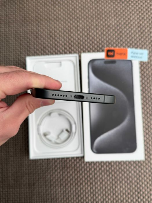 КАТО НОВ! iPhone 15Pro MAX Лизинг от 50лв/м Black Titanium 256Gb черен