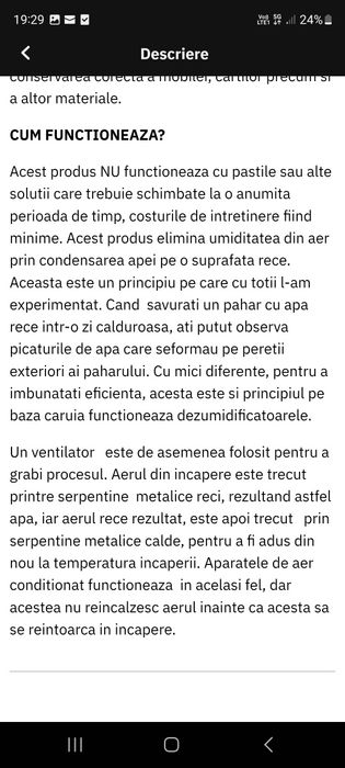 Dezumidificator turbionaire ca si nou