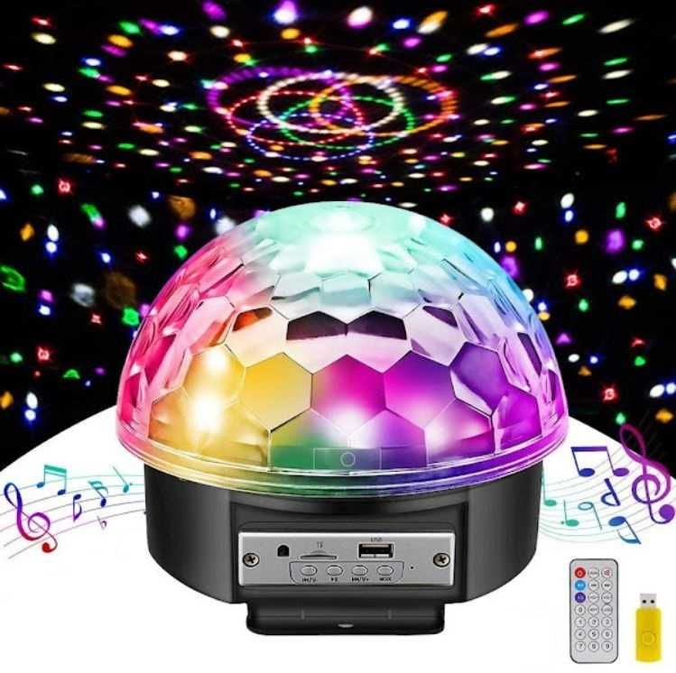 Glob Disco Luminos cu MP3 Player si Jocuri de Lumini in ritmul Muzicii