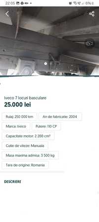 Iveco 7 locuri cu basculare