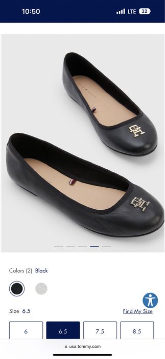 Оригинальные кожаные балетки Tommy Hilfiger