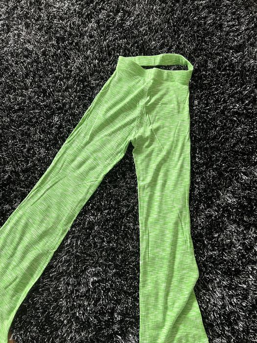 Pantaloni wide leg, material