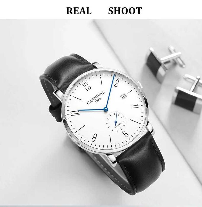 Carnival Business Automatic Seagull ST17 Ultra Thin 40 mm Argintiu