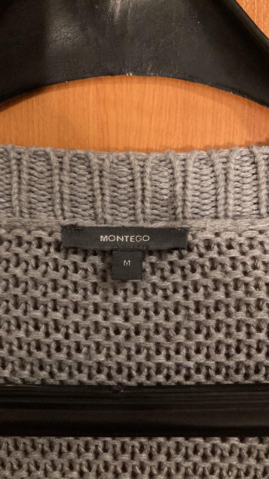 Сива оувърсайз плетена жилетка Монтего/ Grey oversize vest Montego