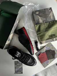 Valentino Garavani обувки сникърси естествена кожа велур черно червено