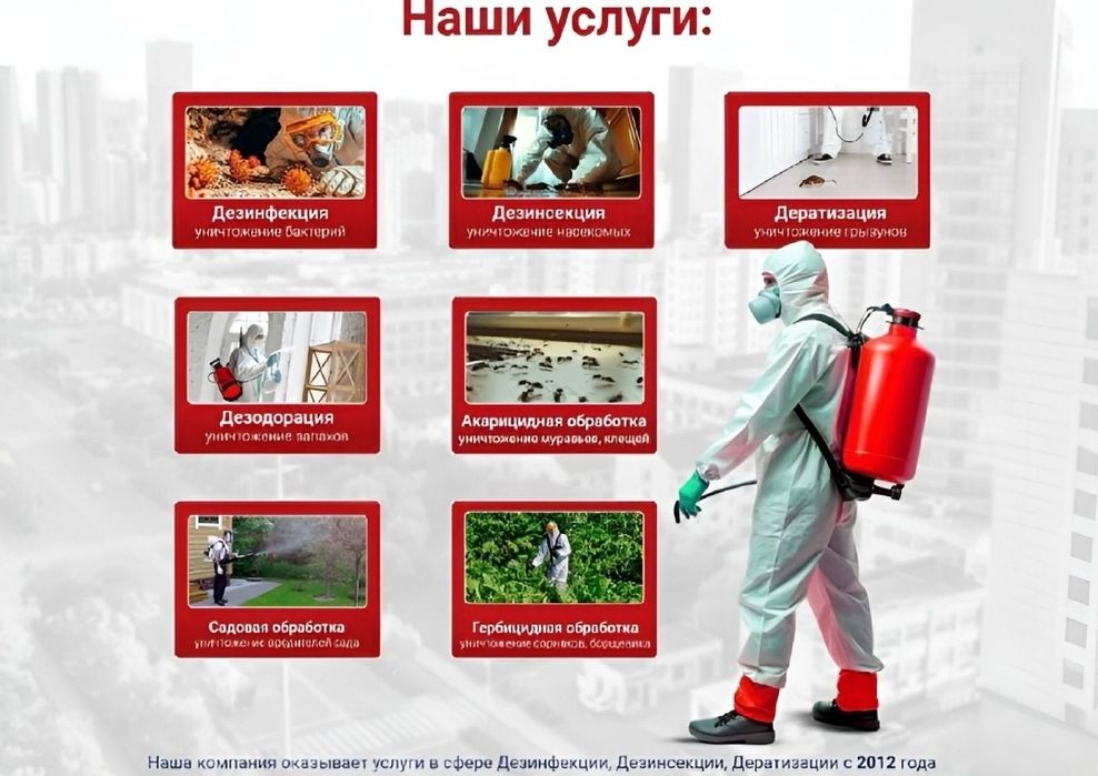 Уничтожение клопов и тараканов, и.т.д