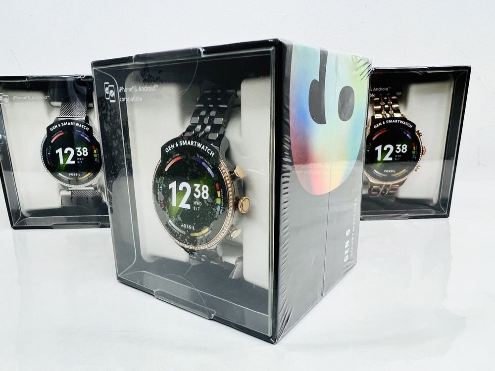 НОВ! Fossil Gen 6 Smartwatch Mesh / Gunmetal / Gold-Tone 2г. Гаранция!