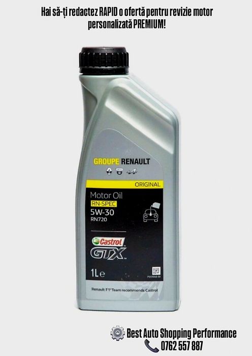 Ulei motor RENAULT – CASTROL GTX RN720  5W30 – 5L & 1L