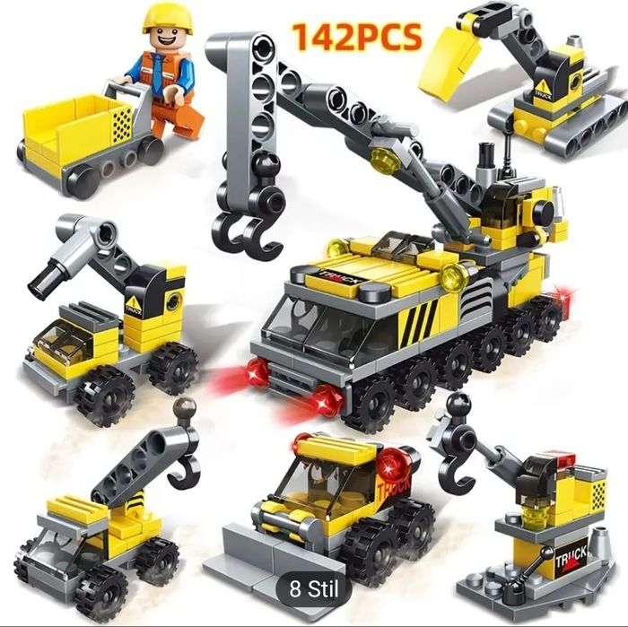 Set de construcție cu modele din seria City, 142 de piese + 6, jucării