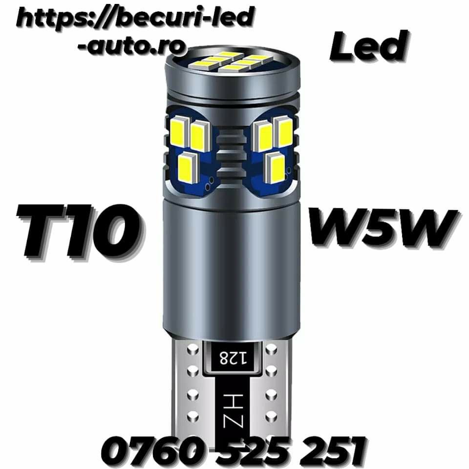 Bec Led Cree T10-W5W Can-bus (Lumină Alb-Rece) 360°