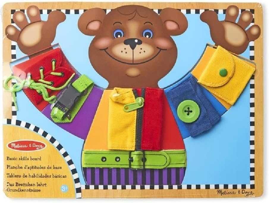 Дървена дъска за активности Дървен пъзел Melissa & Doug - 6 вида