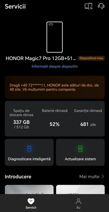 Honor Magic7 PRO, NOU, factura + garanție Orange, multiple accesorii
