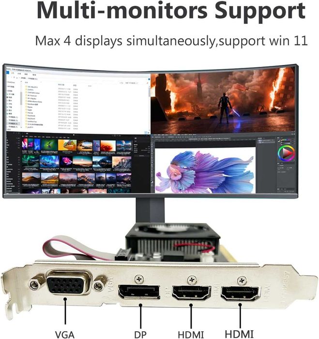 QTHREE Placa Video GeForce GT 730 4GB DDR3 64-Bit