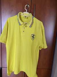 Vintage 1996 Ferrari Short Sleeve Polo Shirt Racing F1 Yellow Size XL