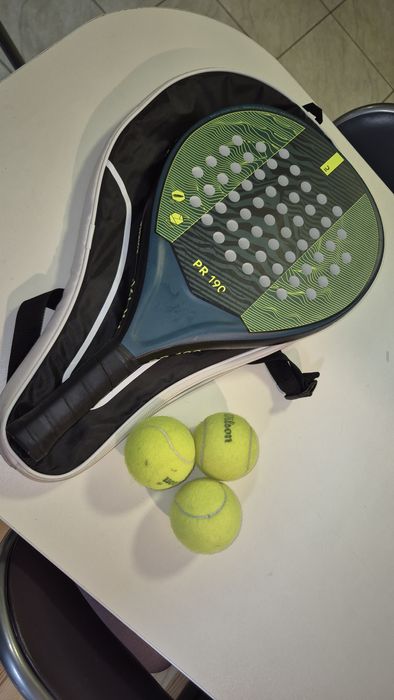 Racheta padel Kuikma PR190 Fiber Glass cu husa și Mingi padel