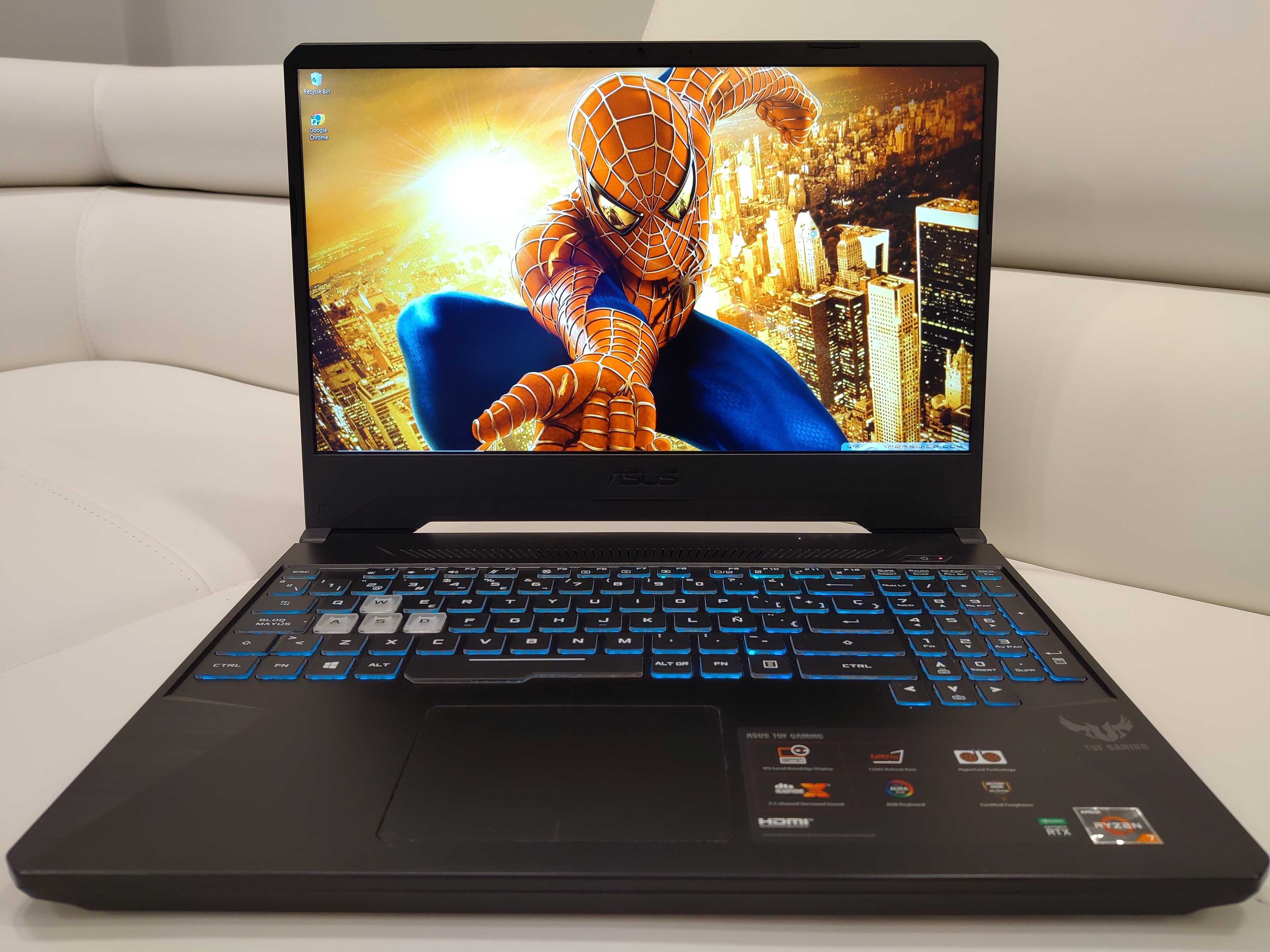 Laptop gaming Asus Tuf nou, AMD Ryzen 7, RTX 2060, 16 gb ram, SSD 1 TB