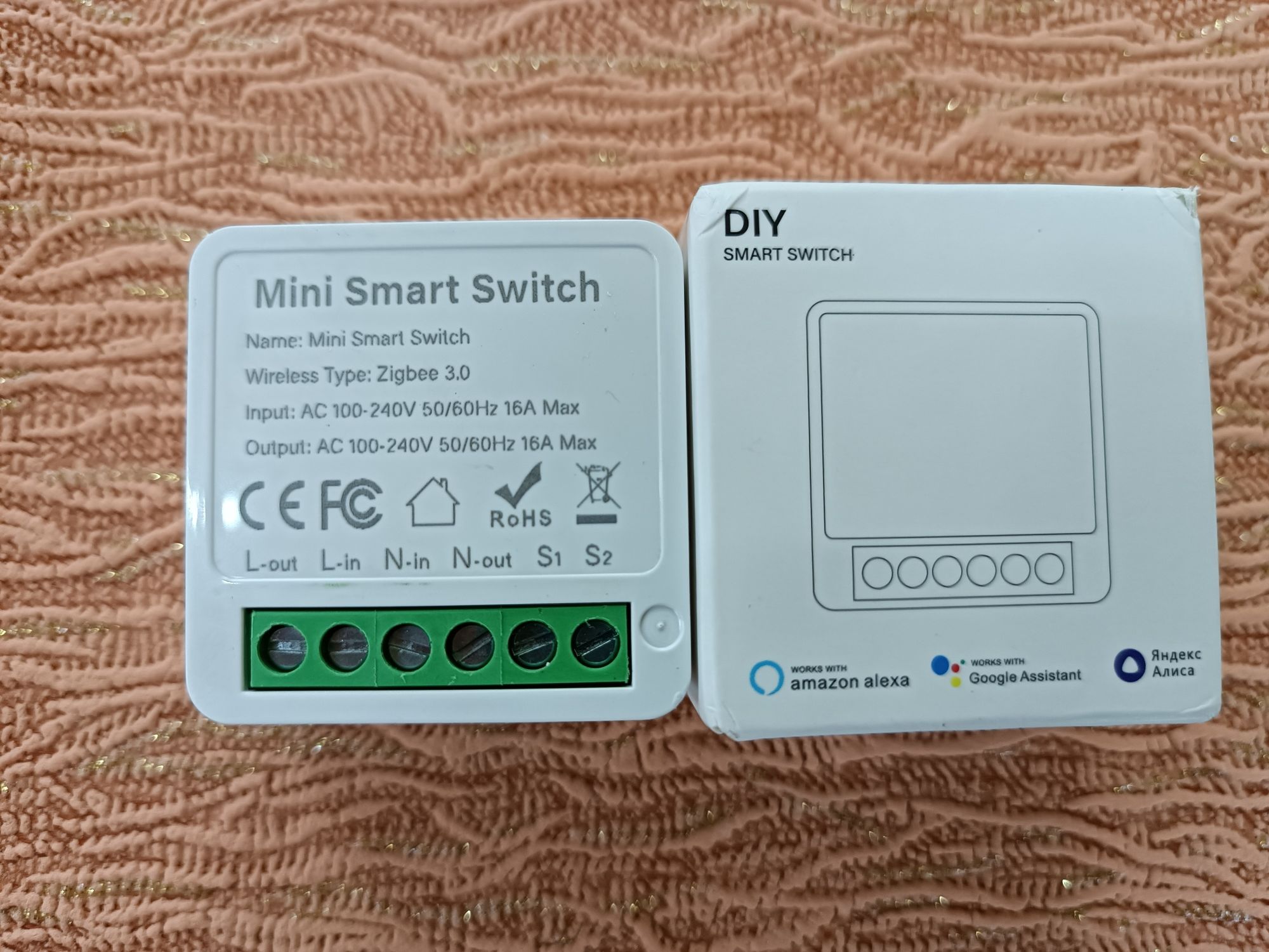 Умный выключатель реле Zigbee 3.0 (умный дом Яндекс Алиса)