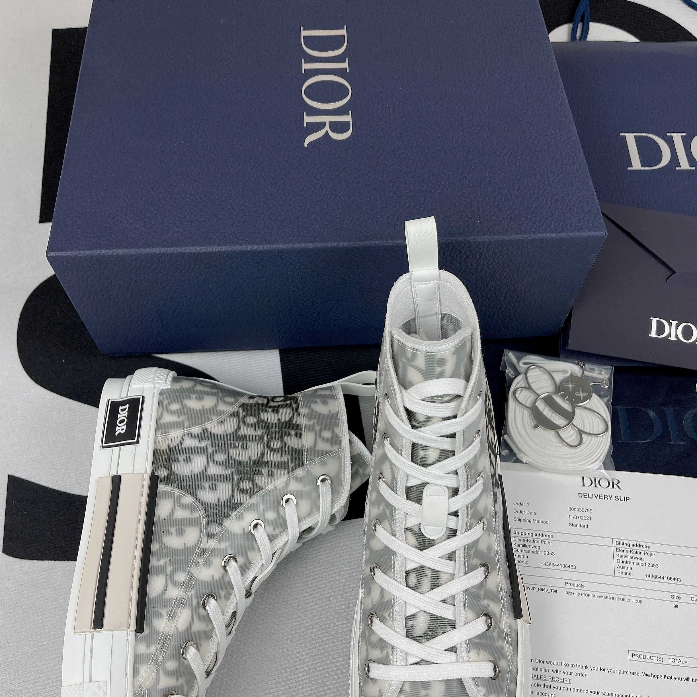 Dior High-Top White and Black Oblique (35-46)