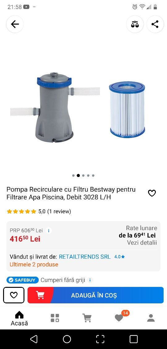 Pompa filtrare apa Bestway