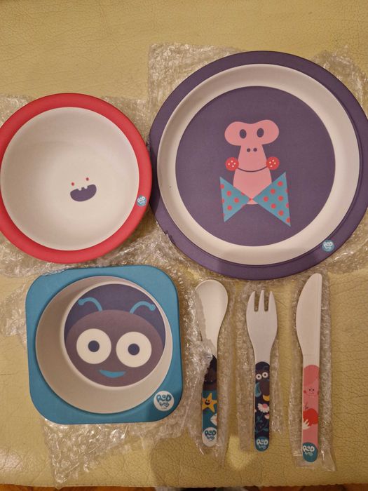 Set de vasele de bambus nou 7 piese