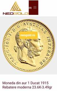 Moneda aur 1 Ducat 1915 Rebatere moderna 23.6k – 3.49 gr NEOGOLD.RO