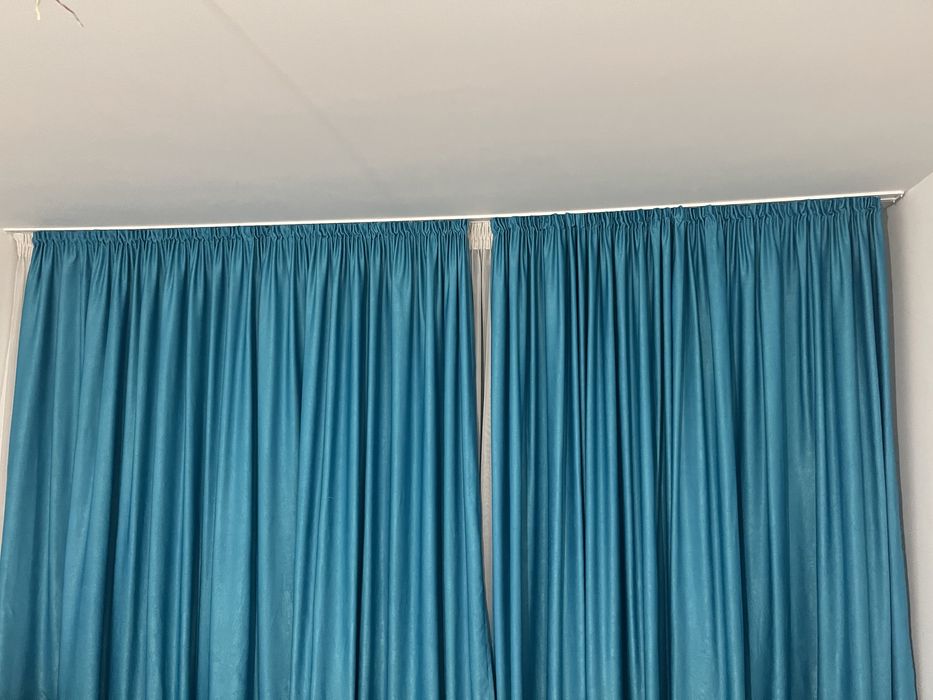 Set draperii catifea turcoaz/albastru