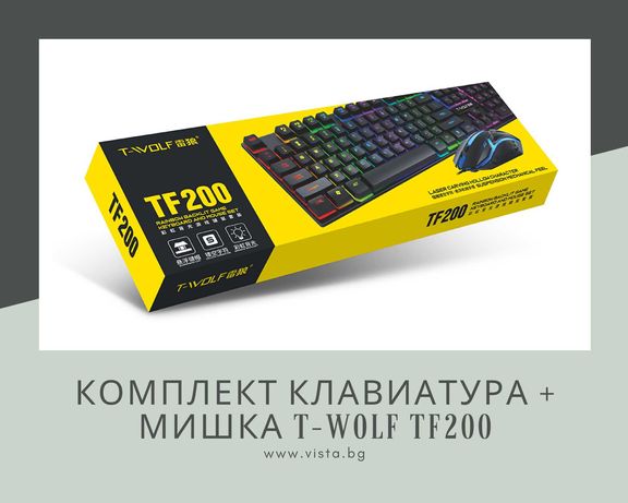Комплект RGB клавиатура + мишка T-Wolf TF200