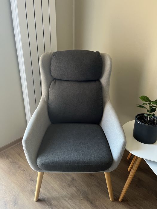 Fotoliu Purio gri/stejar, stofa/lemn, 67x75x103 cm