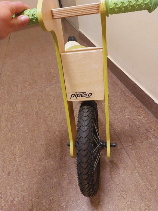 Дървено колело за баланс модел " Голямо Лили" - зелено