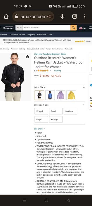 Geaca de munte dama Outdoor Reserch Goretex,mărime M