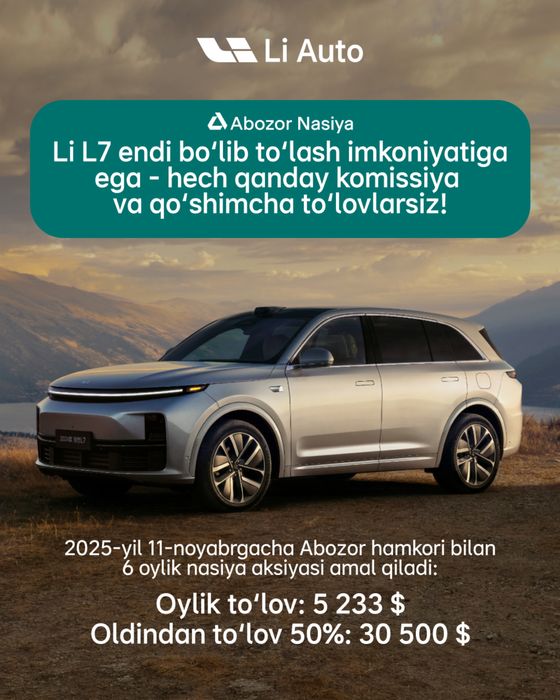 Li L7 Ultra 2025 Rasmiy Diller