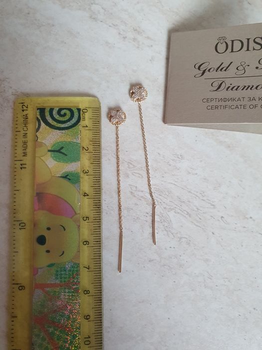 14 к.златни обеци и Van cleef *сребърна гривна с мойсанити