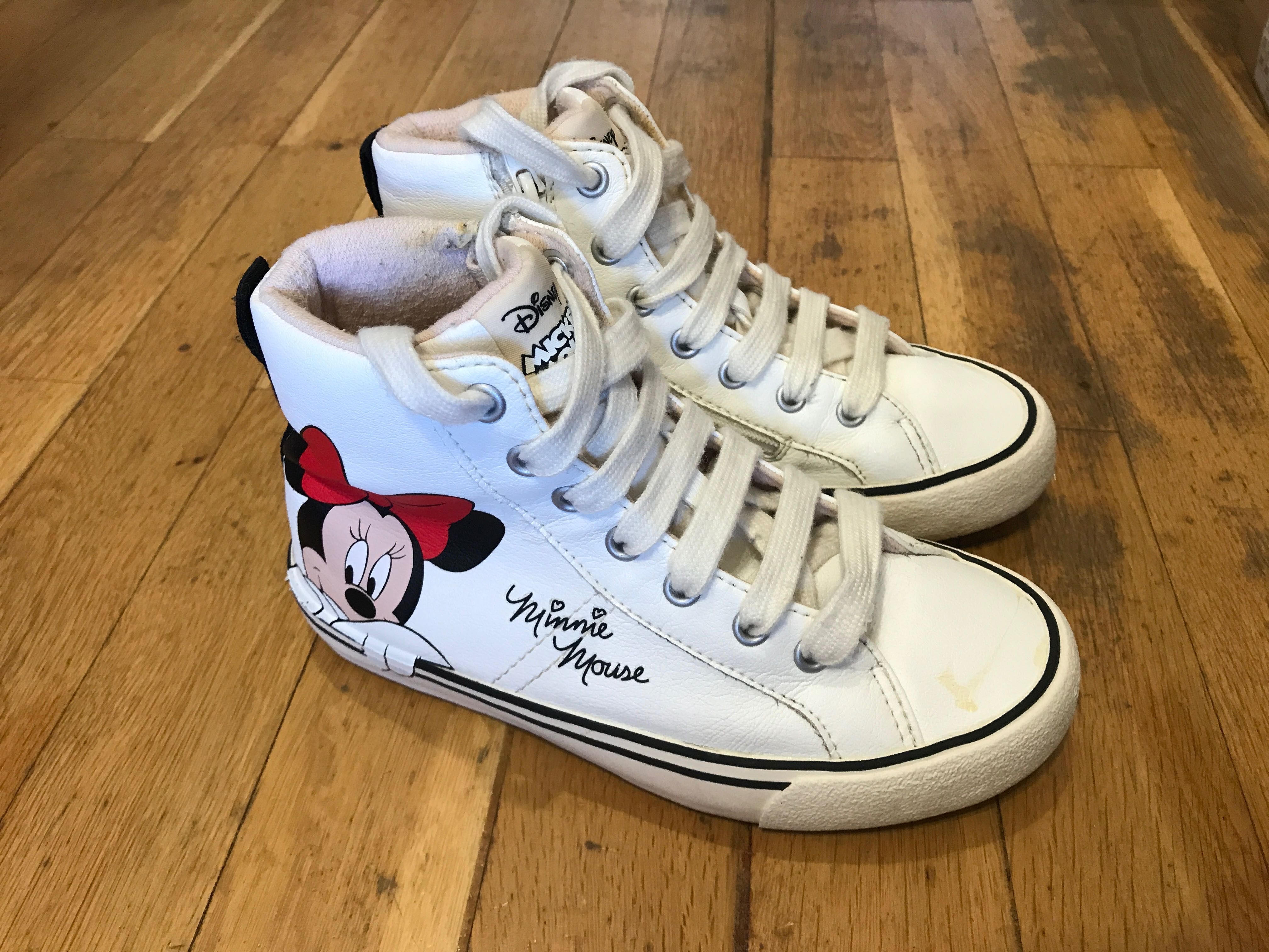 Zara Disney Minnie Mouse бели високи кецове номер 31