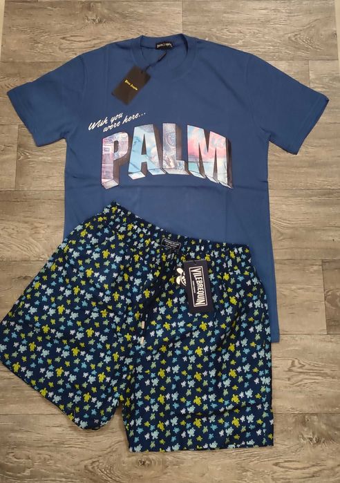 Мъжка детска фланелка тениска Palm Angels bear мече блуза 100% памук