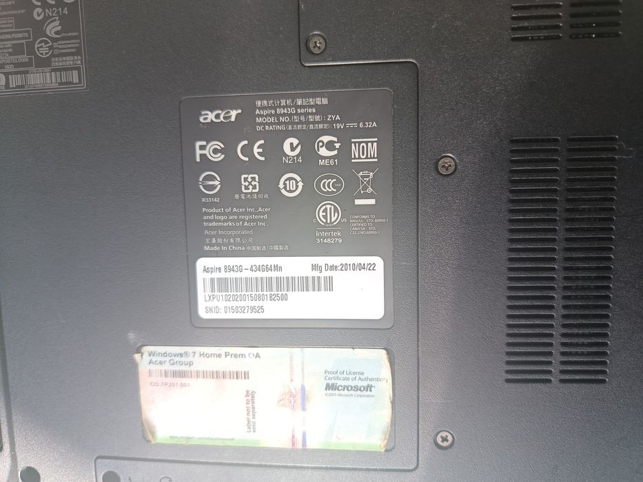 Acer 8943G, două bucăți, 18,4”, 300 lei fiecare, IMac 27” 2015 1300lei