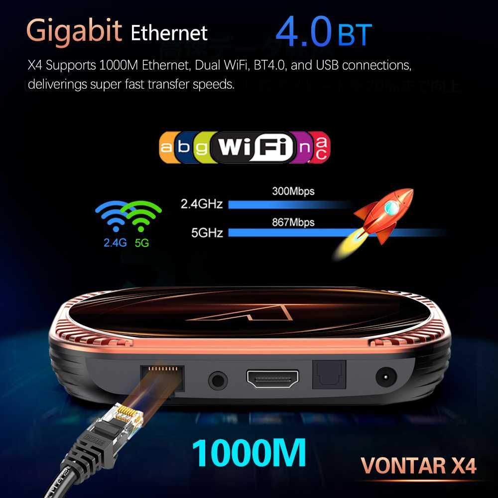 Premium Smart TV Box Vontar X4/Lan Gigabit/USB 3/WiFi dual