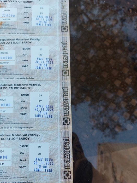 Avaz Oxun konsertiga beletlar bor