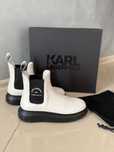 Karl Lagerfeld Кожени боти Chelsea с лого