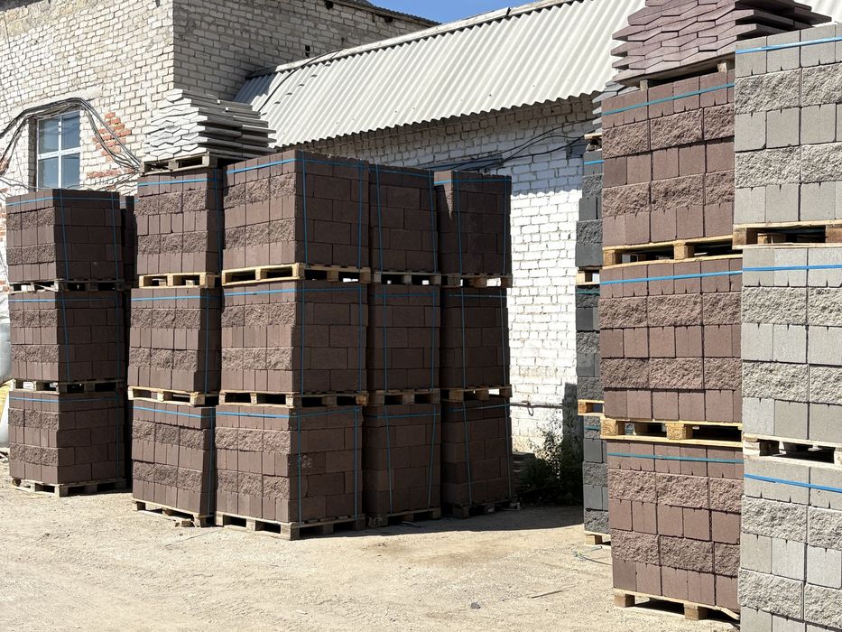 Заборные кирпич, Рванные кирпич, колотый, спринтерный, пескоблок, скц