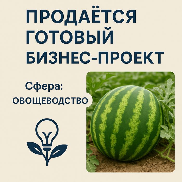 Продаётся масштабный бизнес-проект в аграрной сфере (овощи, бахчевые)
