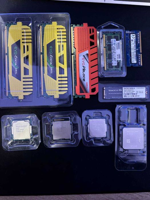 Процесори, рам, ссд, охладители