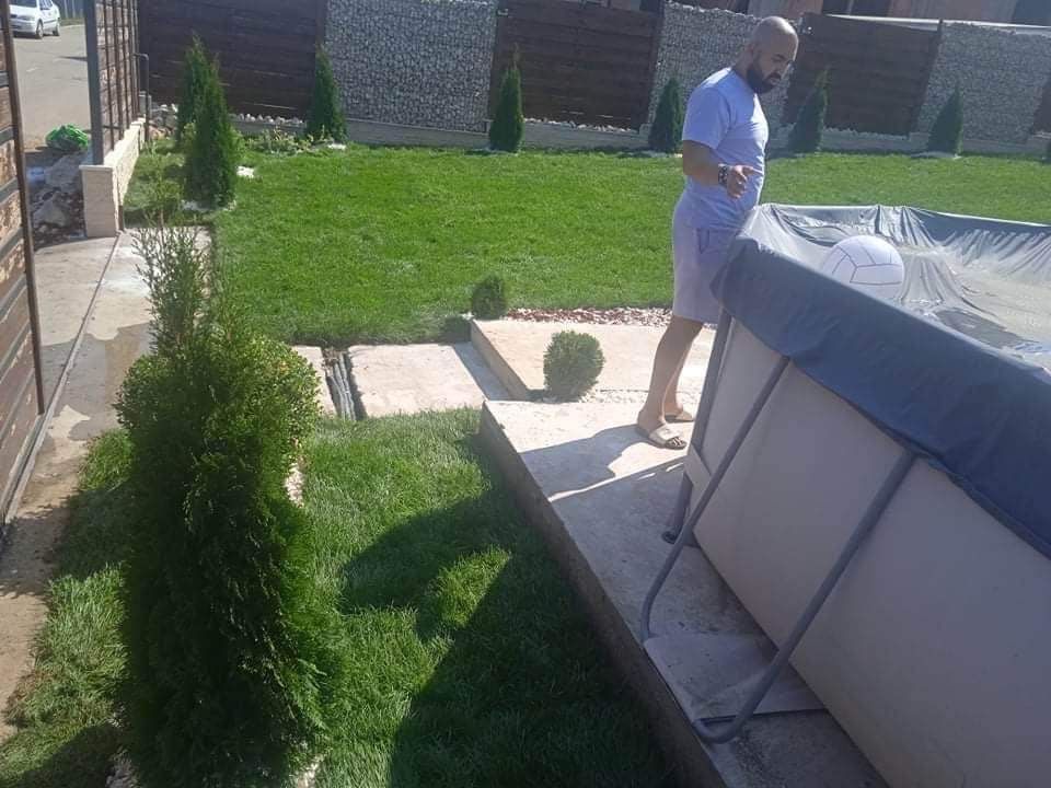 Gazon rulou și sistem de irigare