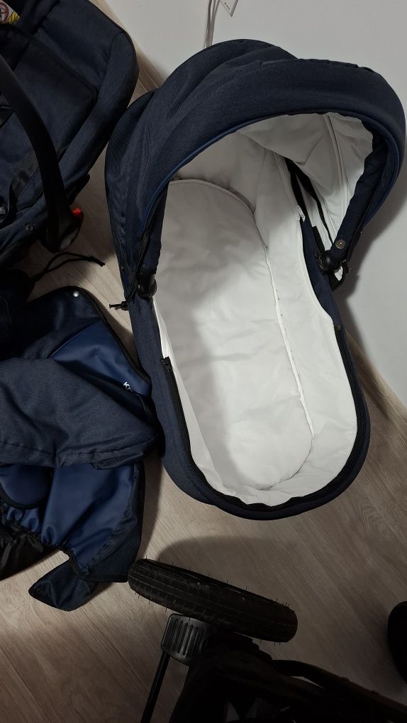 Cărucior 3 în 1 Krausman Trend Dark Blue Prestige