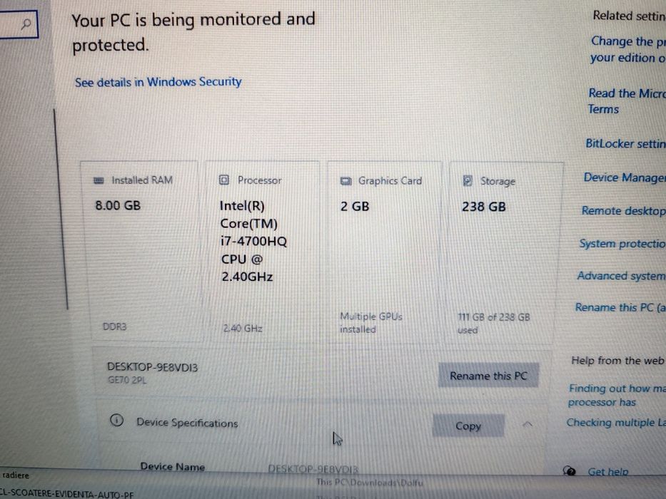 Vând laptop gaming msi ms-175a