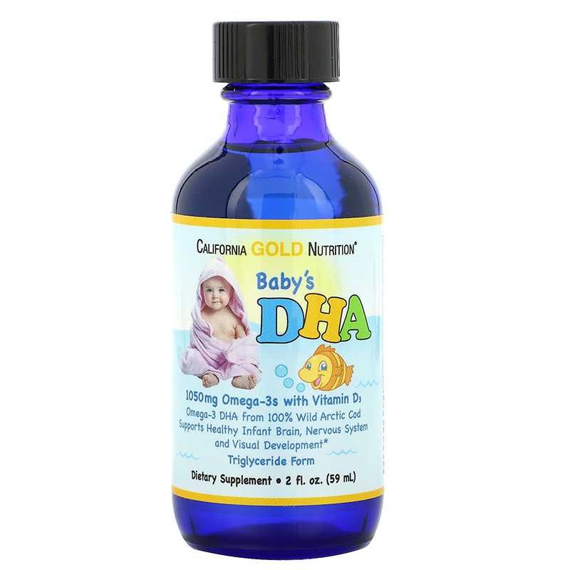 DHA ДГК для детей, омега-3 с витамином D3, 1050 мг, 59 мл