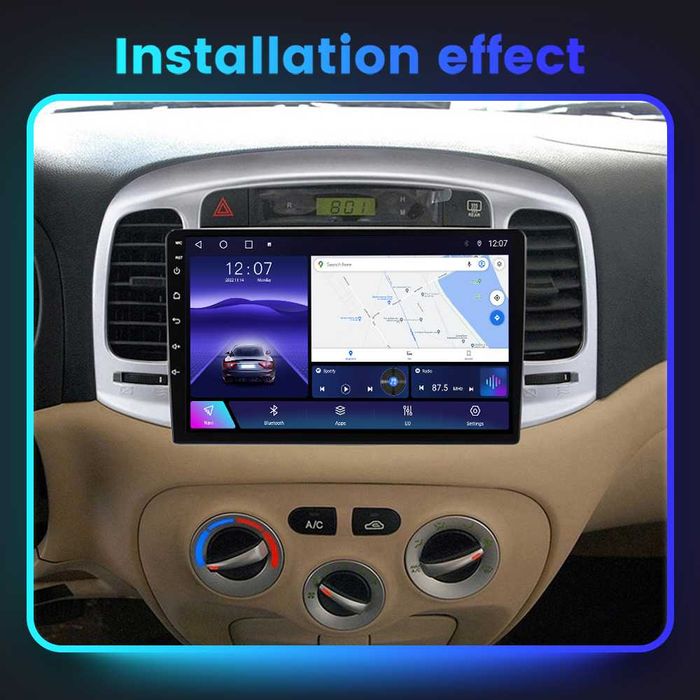 Navigatie Android 14 Hyundai Accent 2006  1/8 Gb Waze CarPlay + CAMERA